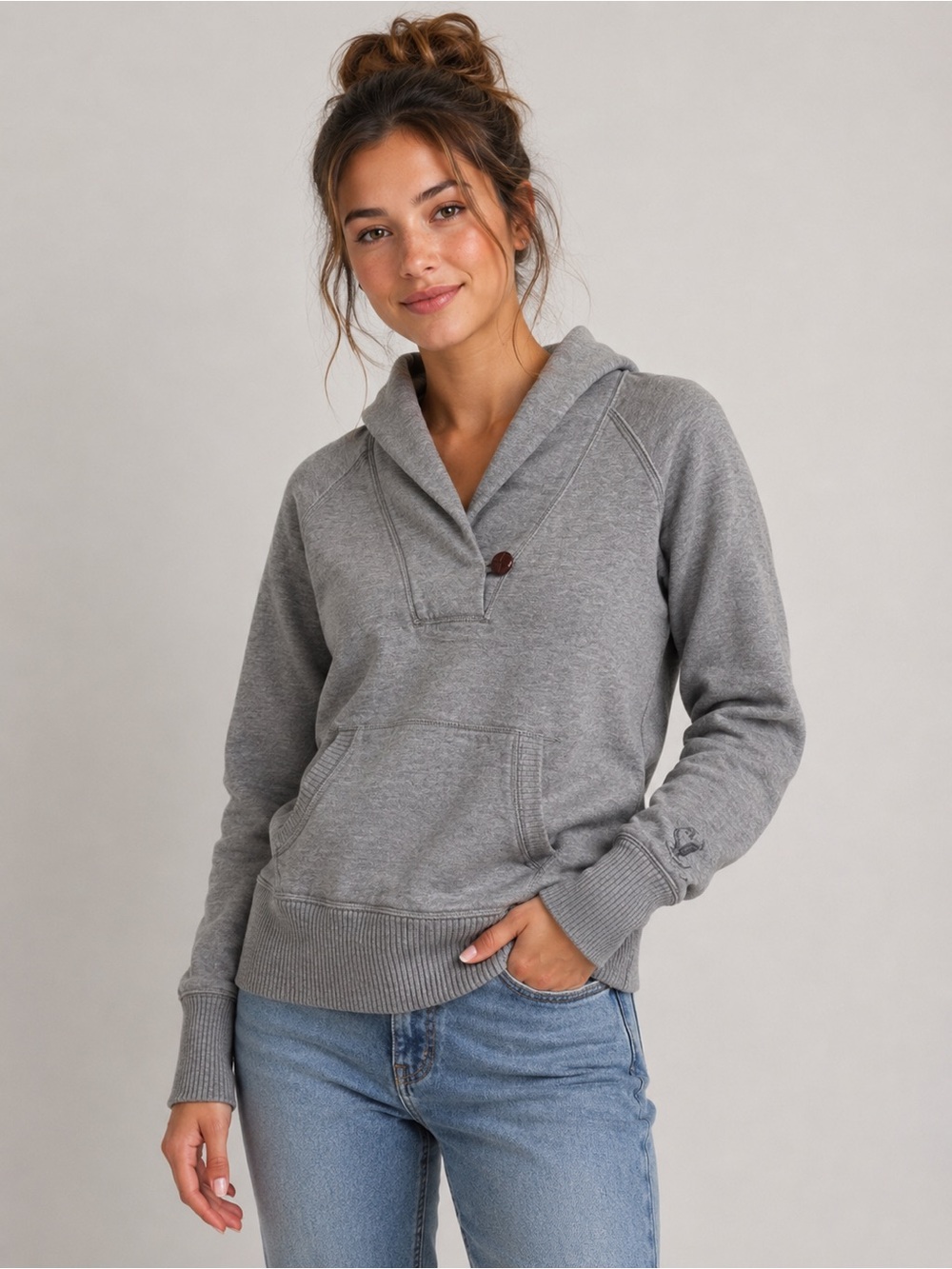 American Eagle (AEO) Eagle Fleece Hoodie Sweatshirt, Classic Gray sz. S
